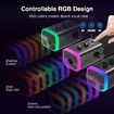 Dynamic Microphone for Podcast Recording,PC Computer Gaming Streaming Mic with RGB Light,Mute Button,Headphones Jack,Desktop Stand,Black