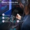 Dynamic Microphone for Podcast Recording,PC Computer Gaming Streaming Mic with RGB Light,Mute Button,Headphones Jack,Desktop Stand,Black