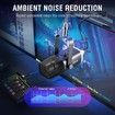 Dynamic Microphone for Podcast Recording,PC Computer Gaming Streaming Mic with RGB Light,Mute Button,Headphones Jack,Desktop Stand,Black