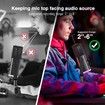 Dynamic Microphone for Podcast Recording,PC Computer Gaming Streaming Mic with RGB Light,Mute Button,Headphones Jack,Desktop Stand,Black