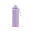 Purple 600ml Portable Silicone Sports Water Bottle Anti Fall High Temperature Resistant Foldable Food Grade