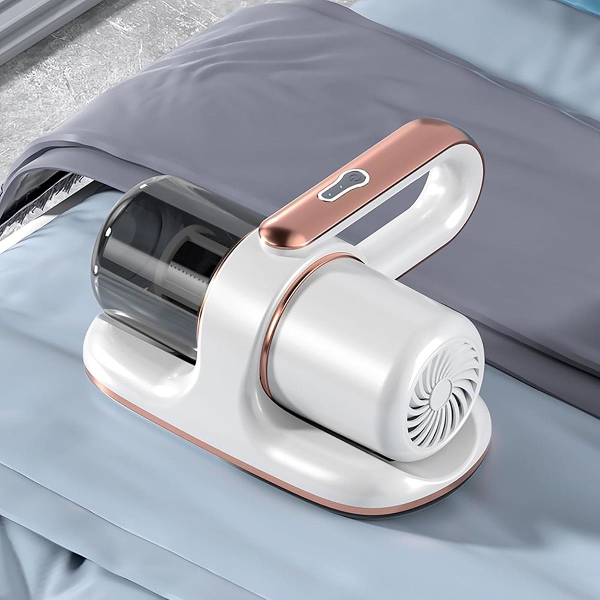 Cordless Mattress Vacuum Cleaner with UV Light, Ultrasonic Technology and HEPA Filter for Deep Cleaning Beds, Mattresses, and Sofas, White