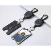 Badge Holder Retractable Clip Heavy Duty Carabiner Badge Reel Keychain with Lanyard ID Cards Holder Cool Tactical ID Holder