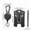 Badge Holder Retractable Clip Heavy Duty Carabiner Badge Reel Keychain with Lanyard ID Cards Holder Cool Tactical ID Holder