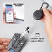 Badge Holder Retractable Clip Heavy Duty Carabiner Badge Reel Keychain with Lanyard ID Cards Holder Cool Tactical ID Holder