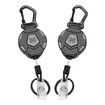 2Pack Retractable Keychain,Heavy Duty Carabiner Badge Holder,Tactical ID Badge Reel with 31.5In/80cm Steel Retractable Cord