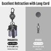 2Pack Retractable Keychain,Heavy Duty Carabiner Badge Holder,Tactical ID Badge Reel with 31.5In/80cm Steel Retractable Cord