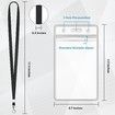 3 Pack Clear ID Badge Holder with Lanyard Black Lanyards with Vertical Waterproof ID Badge Holder for Office,School,Travel