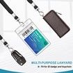3 Pack Clear ID Badge Holder with Lanyard Black Lanyards with Vertical Waterproof ID Badge Holder for Office,School,Travel