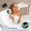 Portable Bluetooth Shower Speaker with Suction Cup,Wireless with Time Display With RGB Light,Stereo Pairing,Handsfree For Beach Outdoor Color Black