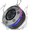 Portable Bluetooth Shower Speaker with Suction Cup,Wireless with Time Display With RGB Light,Stereo Pairing,Handsfree For Beach Outdoor Color Black