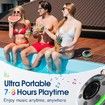 Portable Bluetooth Shower Speaker with Suction Cup,Wireless with Time Display With RGB Light,Stereo Pairing,Handsfree For Beach Outdoor Color Black