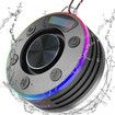 Portable Bluetooth Shower Speaker with Suction Cup,Wireless with Time Display With RGB Light,Stereo Pairing,Handsfree For Beach Outdoor Color Black