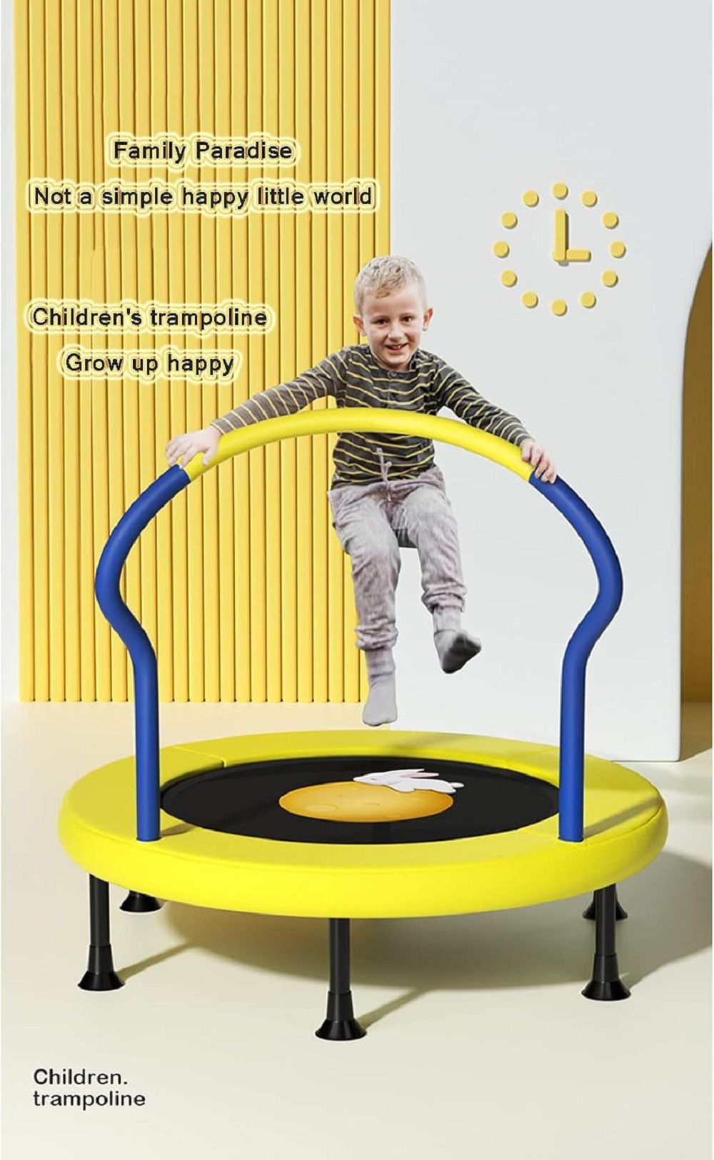 Folding Mini Trampoline, Kids Trampoline, Indoor/Garden Exercise Trampoline 48 Inch Blue