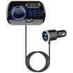 FM Transmitter Bluetooth 5.0 Hands-Free Car Kit with Quick Charge QC 3.0 Car Radio Adapter with Microphone CVC Noise Reduction