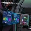 Bluetooth FM Transmitter for Car, Wireless Car Bluetooth V5.0 Adapter with Big Color Screen, Support QC3.0 Fast Charging, Hands-Free Call