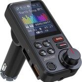 FM Bluetooth Transmitter for Car, Microphone Bluetooth Car Adapter with Color Screen for Hands-Free Calls, Treble and Bass Sound Music Player