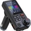 FM Bluetooth Transmitter for Car, Microphone Bluetooth Car Adapter with Color Screen for Hands-Free Calls, Treble and Bass Sound Music Player