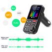 FM Bluetooth Transmitter for Car, Microphone Bluetooth Car Adapter with Color Screen for Hands-Free Calls, Treble and Bass Sound Music Player