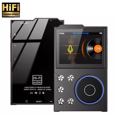 HiFi MP3 Player,5.3 Lossless DSD FLAC Player,Portable Music Player,Supports up to 256GB,2.4 inch HD Screen with APT X,DSD High Res Audio Color Black