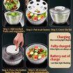 Electric Salad Spinner Lettuce Dryer 4.5L Capacity Bowl Colander Family Meals Parties Squeeze Bottle Draining System