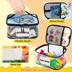 Toy Storage Bag Clear Waterproof 6 Pack Name Tag Manual Pocket PVC Organizer Lego Bricks