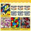 Toy Storage Bag Clear Waterproof 6 Pack Name Tag Manual Pocket PVC Organizer Lego Bricks