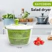 Large Salad Spinner - Wash,Rotate & Dry Salad Vegetables,Fruits&Vegetables,5 Quarts