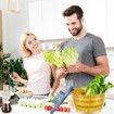 Electric Salad Spinner Dryer Fruit Vegetable Cleaner Bowl Colander Greens Herbs Berries Kitchen Gadget 4L(Blue)