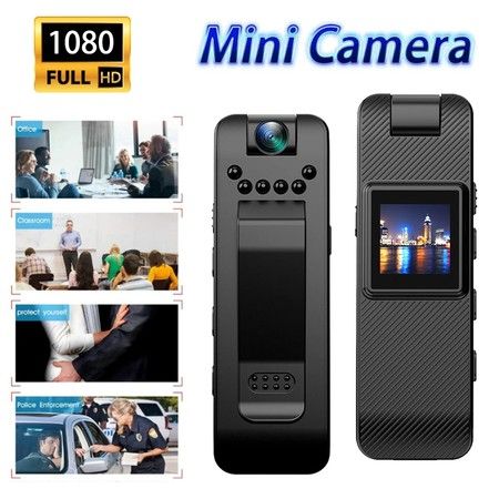 Portable Body Cam with Rotatable Lens and Motion Detection, 1080P Camcorder with Audio and Video Recording for Outdoors Sports