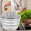 Electric Salad Spinner Dryer Fruit Vegetable Cleaner Bowl Colander Greens Herbs Berries Kitchen Gadget 4L(Grey)