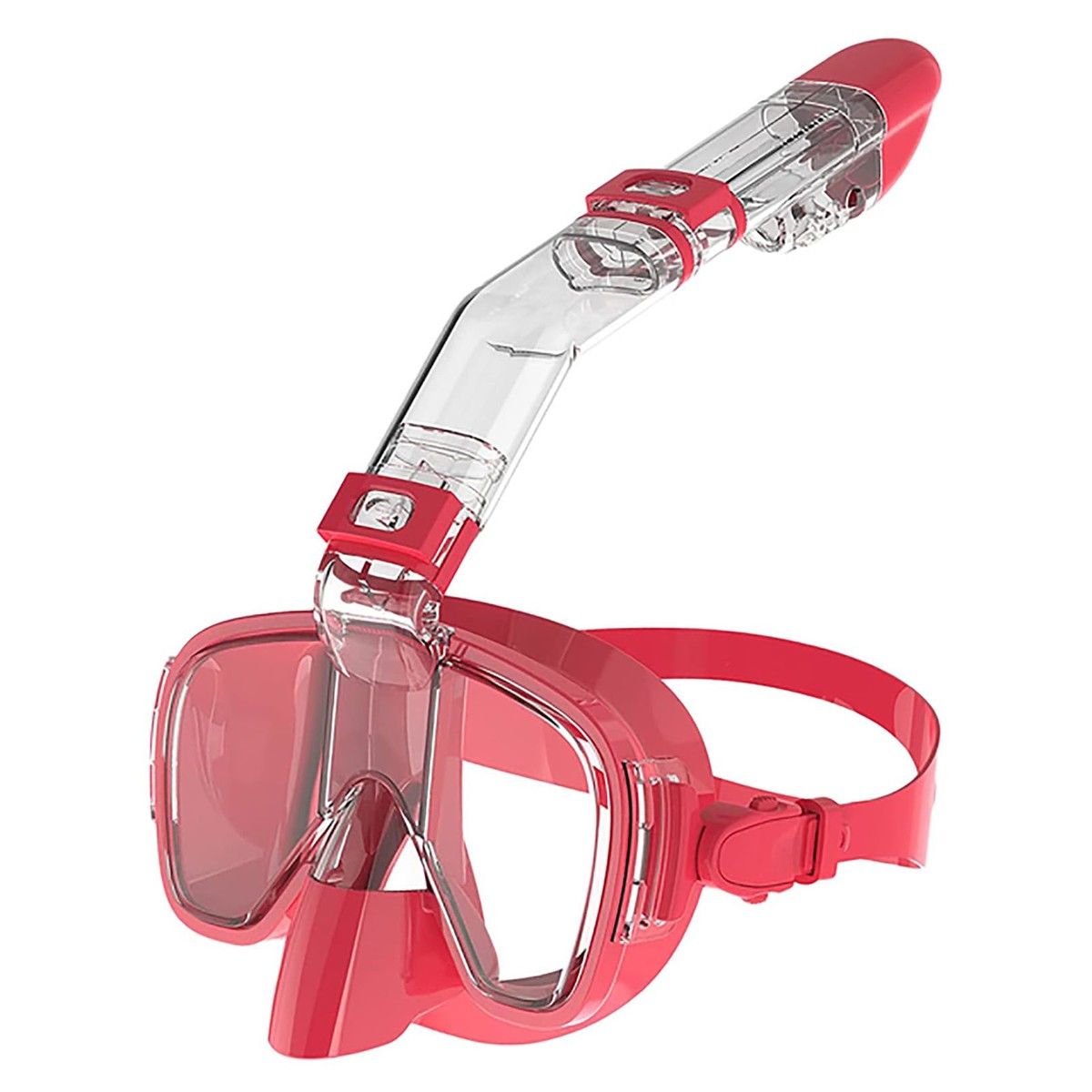 Half Face Snorkel Mask ,Foldable 180 Degree Panoramic View Snorkeling Mask with Camera Mount, Anti-Leak And Fog Color Pink Size S