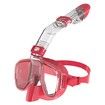 Half Face Snorkel Mask ,Foldable 180 Degree Panoramic View Snorkeling Mask with Camera Mount, Anti-Leak And Fog Color Pink Size S