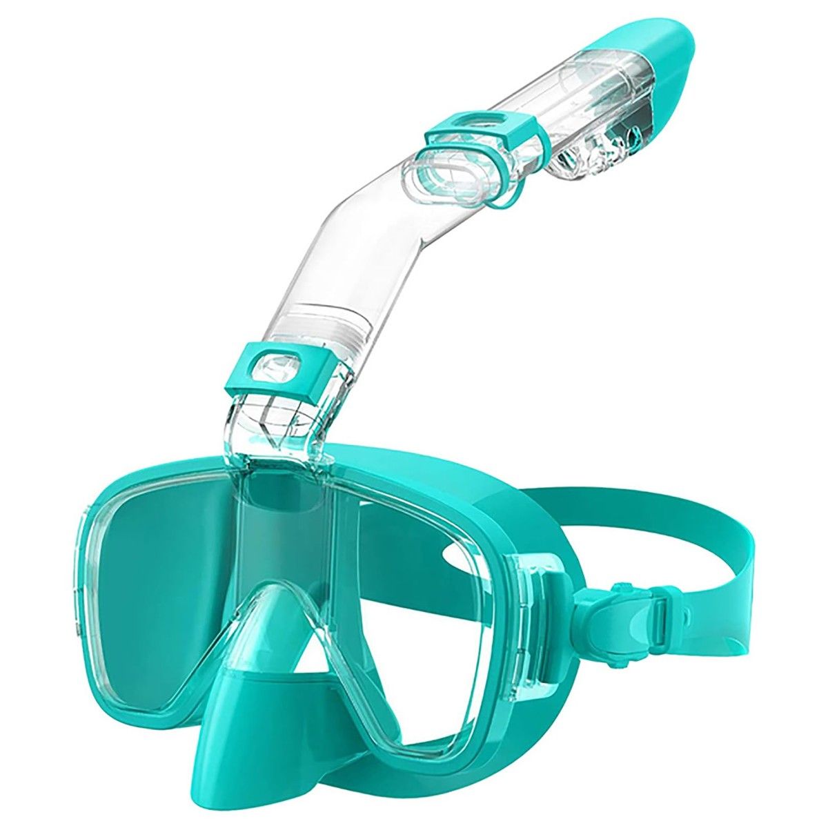 Half Face Snorkel Mask ,Foldable 180 Degree Panoramic View Snorkeling Mask with Camera Mount, Anti-Leak And Fog Color Green Size L