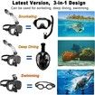Half Face Snorkel Mask ,Foldable 180 Degree Panoramic View Snorkeling Mask with Camera Mount, Anti-Leak And Fog Color Green Size L