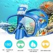 Half Face Snorkel Mask ,Foldable 180 Degree Panoramic View Snorkeling Mask with Camera Mount, Anti-Leak And Fog Color Blue Size S