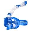 Half Face Snorkel Mask ,Foldable 180 Degree Panoramic View Snorkeling Mask with Camera Mount, Anti-Leak And Fog Color Blue Size L