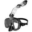 Half Face Snorkel Mask ,Foldable 180 Degree Panoramic View Snorkeling Mask with Camera Mount, Anti-Leak And Fog Color Black Size S