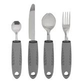 Adaptive Utensil Set, 4Pcs Non Shaking Adaptive Tableware Weighted Non Slip Rubber Handle Adaptive Eating Utensils for Hand Tremors Elderly