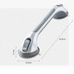 Shower Grab Bar, 16 Inch Suction Cup Grab Bars for Bathroom, Removable Shower Safety Handle Heavy Duty Bathtub Grip for Seniors and Elderly, Grey