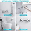 Shower Grab Bar, 12 Inch Shower Handle for Bathtubs and Elderly, Suction Grab Bars for Seniors Bathroom Safety Handles for Elderly, Grey