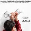 Grab Bar for Bathtubs and Showers, Shower Handle for Elderly Suction, Heavy Duty Max Load 253lb, Handicap Grab Bars 43CM, White