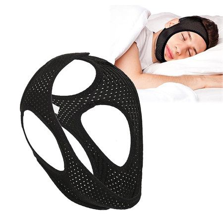 Anti Snoring Chin Strap with Mesh Structure, Adjustable Jaw Protection Anti-Snoring Strap, Comfortable Snore Stopper