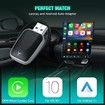 Wireless CarPlay & Android Auto Adapter 2 in 1 Plug Play Convert Wired to Wireless Adapter Apple CarPlay Android Auto Bluethooth Stable Low Latency
