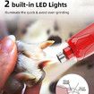Dog Nail Grinder Quiet 45db 6Speed Pet Nail Trimmer 2 LED Lights Rechargeable Electric with Dust Cap