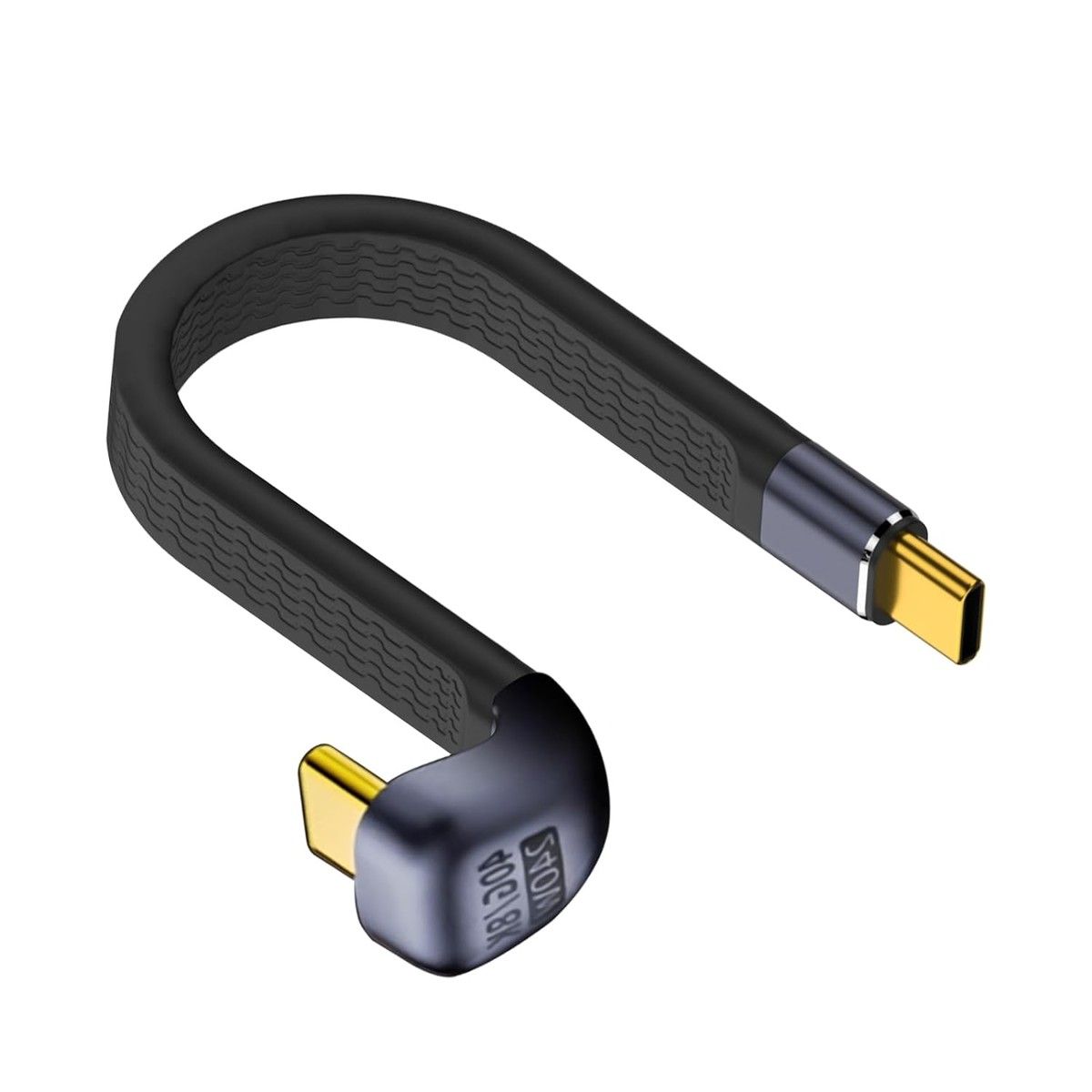 5inch USB C Cable 240W, U Shape 180 Degree USB C to C Cable 40Gbps, Flat and Flexible Type C Fast Charging Cable