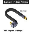 5inch USB C Cable 240W, U Shape 180 Degree USB C to C Cable 40Gbps, Flat and Flexible Type C Fast Charging Cable
