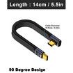 Short USB C Cable 5inch, 90 Degree Right Angle USB C to C Cable 240W, Thunderbolt 4 USB 4.0 PD 3.1 Type C Cable for iPhone 16 15 14, MacBook