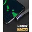 Short USB C Cable 5inch, 90 Degree Right Angle USB C to C Cable 240W, Thunderbolt 4 USB 4.0 PD 3.1 Type C Cable for iPhone 16 15 14, MacBook