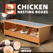 3 Hole Wooden Nesting Box Chicken House Hen Chook Laying Boxes Duck Poultry Egg Nest Brooder Coop Breeding Hatch Roost Perch Waterproof Lid